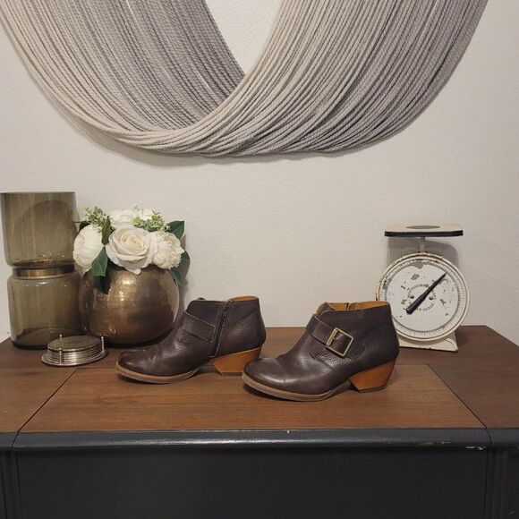 Korks by Kork-Ease "Nanda" Brown Leather Ankle Boots Sz 7 - Picture 4 of 10